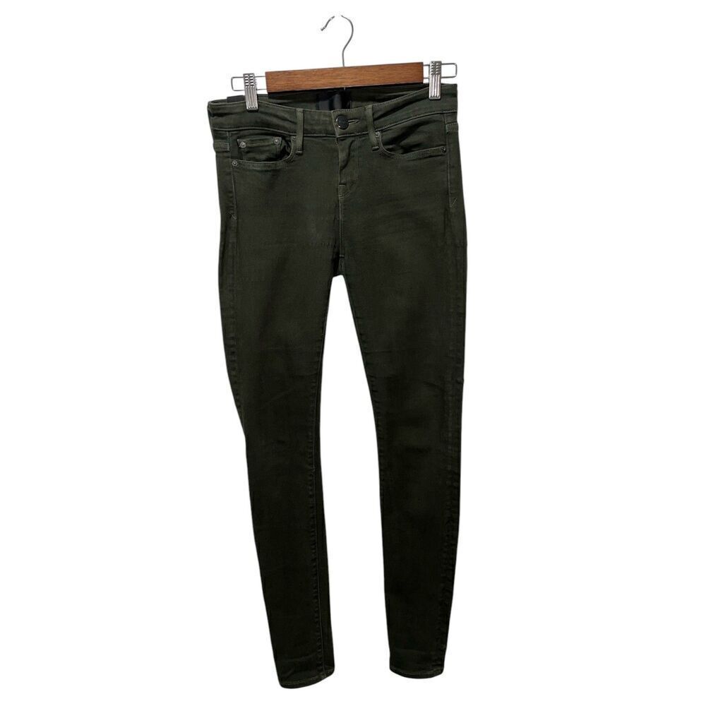Vince Women's Skinny Stretch Green Denim Jeans Size 26 Luxurious